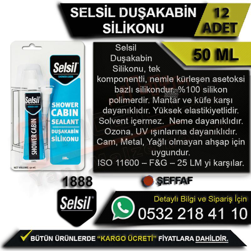 Selsil Duşakabin Silikonu 50 Ml Şeffaf (12 Adet)